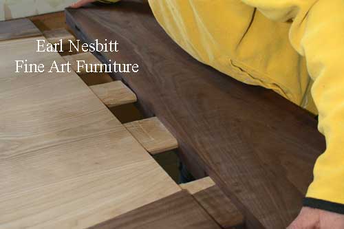 inserting mortises into tenons on end of custom dining table inserting mortises into tenons on end of custom dining table